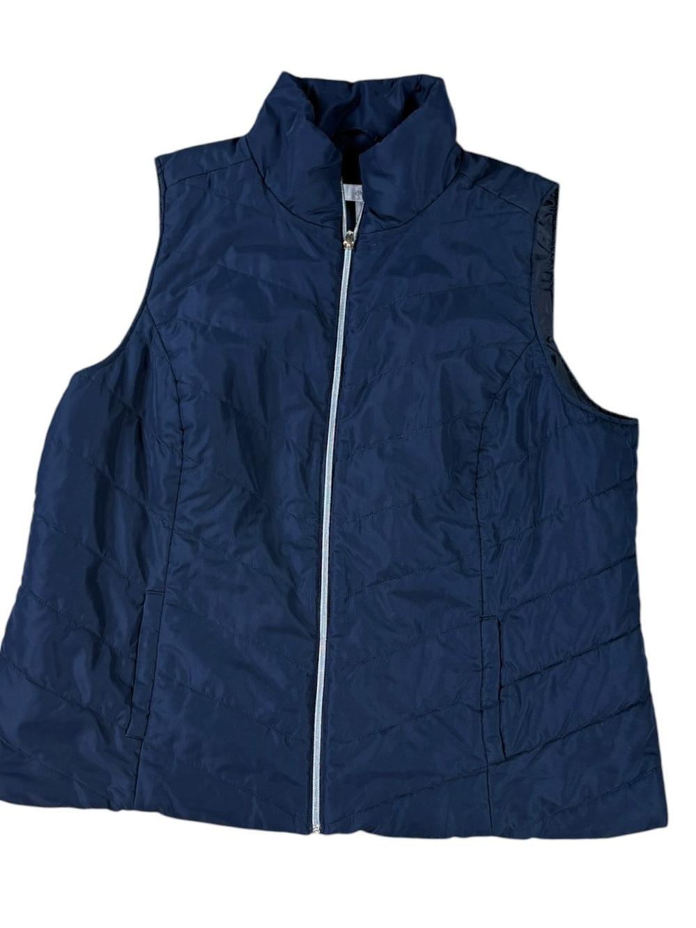 Woman’s CJ Banks lightweight navy blue zip up puffer vest size 2X